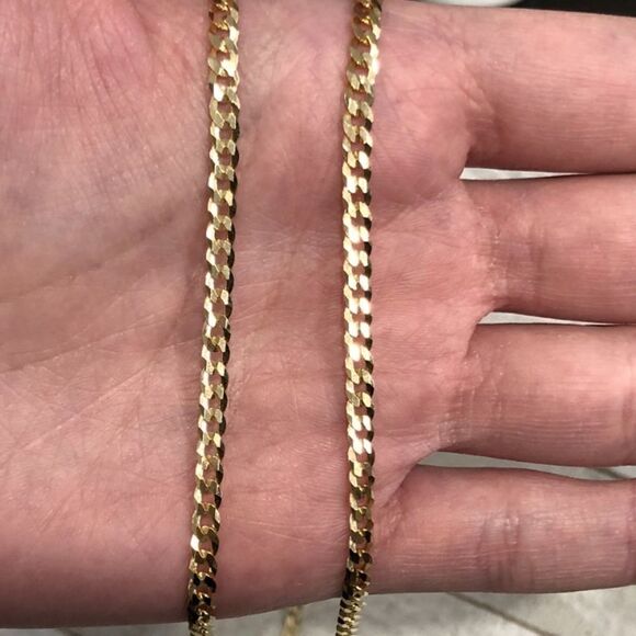 18” Men’s 18k Gold over 925 Cuban Chain Necklace - Picture 5 of 5